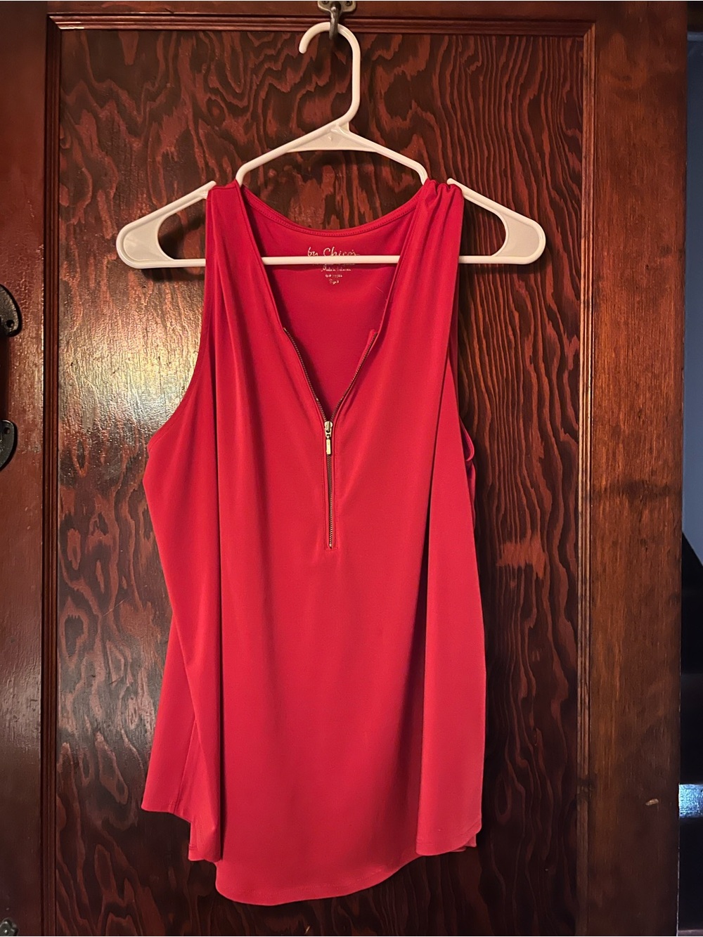 Sleeveless Zip-Front Red Women's Camisole
